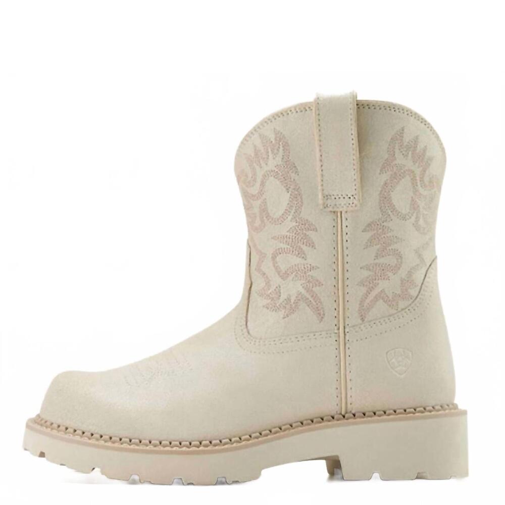 NEW ARIAT women's fatbaby distressed boot in ivory